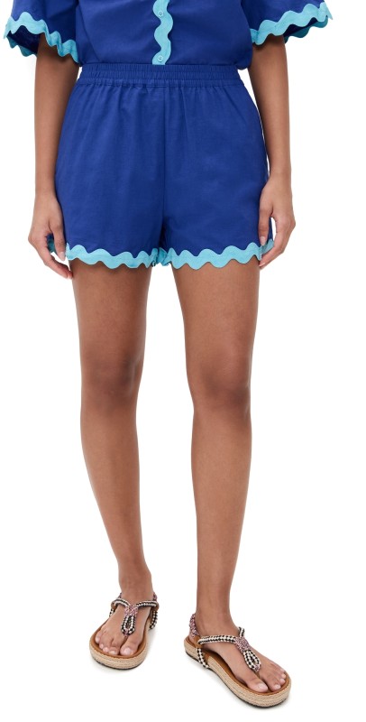 English Factory Scallop Detailed Shorts Blue