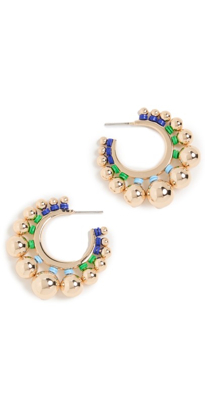 Elsie Frieda Small Graduated Ball Hoops Gold