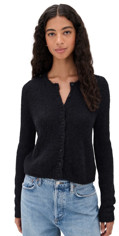 Reformation Clara Crew Cardigan Black