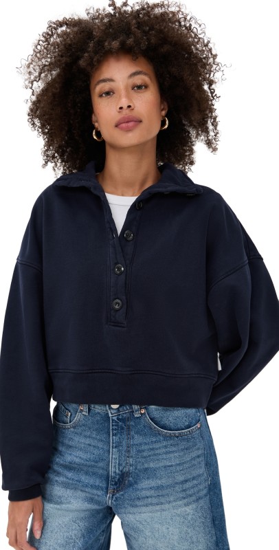 Citizens of Humanity Mirelle Funnel Neck Top Navy