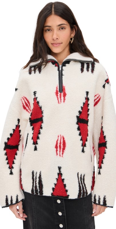 Isabel Marant Étoile Marner Pullover Ecru/Red
