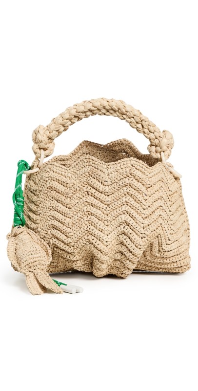 ALÉMAIS Horizon Raffia Shell Crossbody Bag Natural