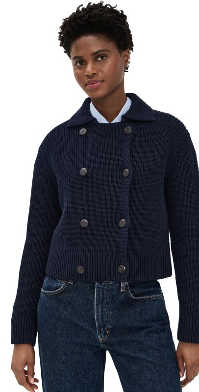 Vince Double Breasted Sweater Jacket Coastal