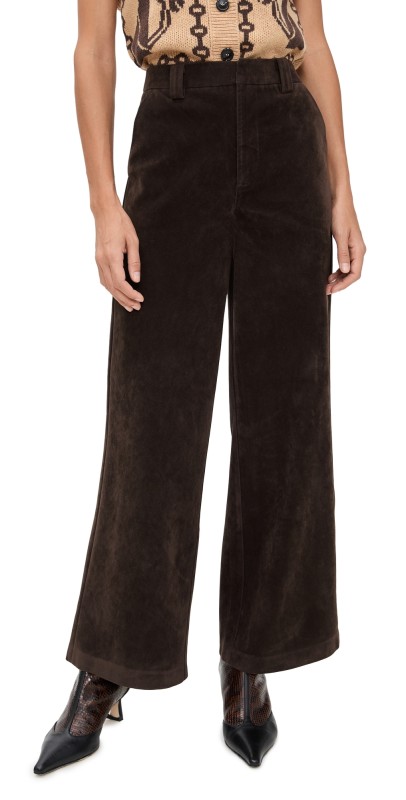 Joe's Jeans The Mia Ankle Vegan Suede Pants Dark Chocolate