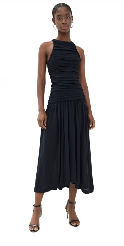 Bite Studios Evidente Shoulder Dress Black
