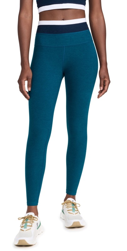 Beyond Yoga Spacedye Horizon Colorblock Midi Leggings Majestic Blue Tri-Color