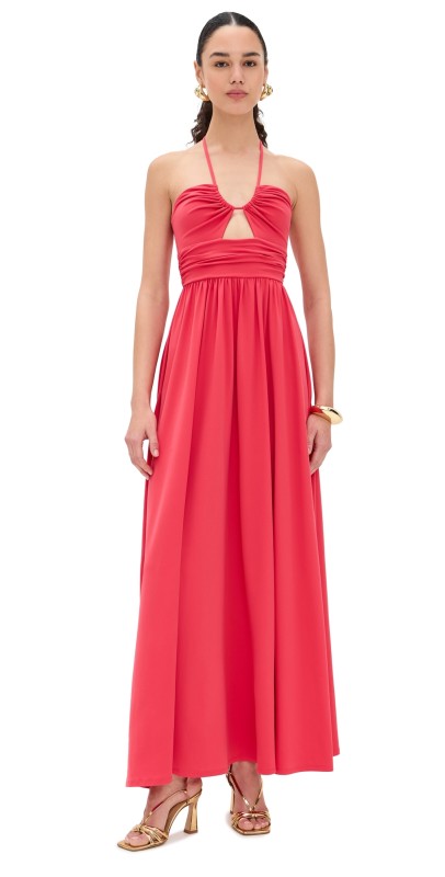 Susana Monaco U Gathered Tie Maxi Dress Watermelon