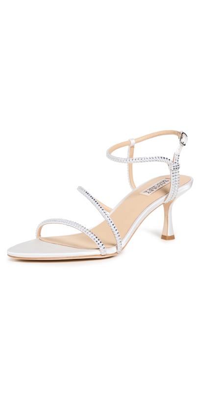 Badgley Mischka Julianna Crystal Sandals White