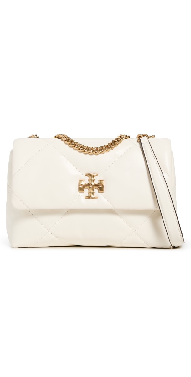 Tory Burch Kira Diamond Quilt Small Convertible Shoulder Bag Warm Whit