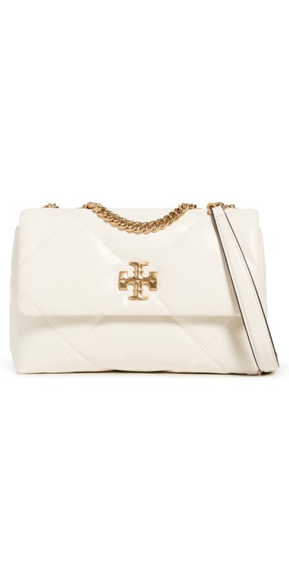 Tory Burch Kira Diamond Quilt Small Convertible Shoulder Bag Warm Whit