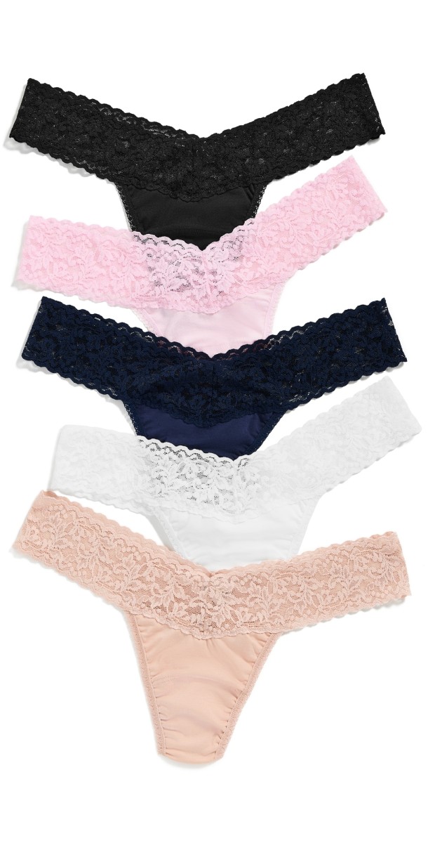 Hanky Panky Cotton Low Rise Thong 5 Pack Bwc
