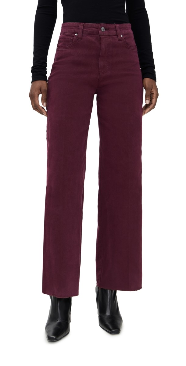 PAIGE Anessa Jeans with Raw Hem 31 Vintage Dark Oxblood
