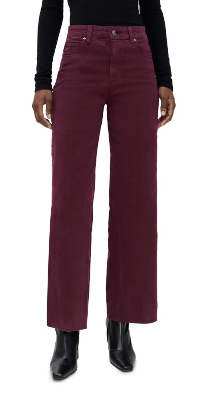 PAIGE Anessa Jeans with Raw Hem 31 Vintage Dark Oxblood