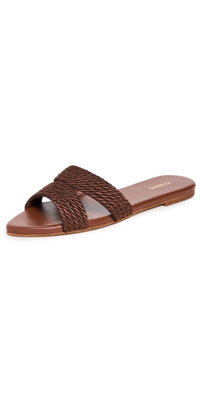 KAANAS Ivy Corded Pointed Toe Slides Chocolate