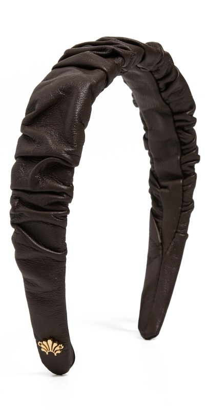 Lele Sadoughi Kelly Leather Headband Espresso