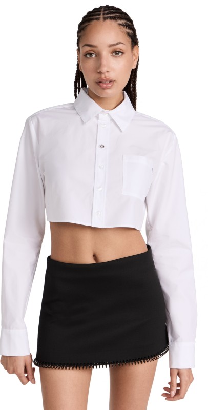 Coperni Cropped Shirt Optic White