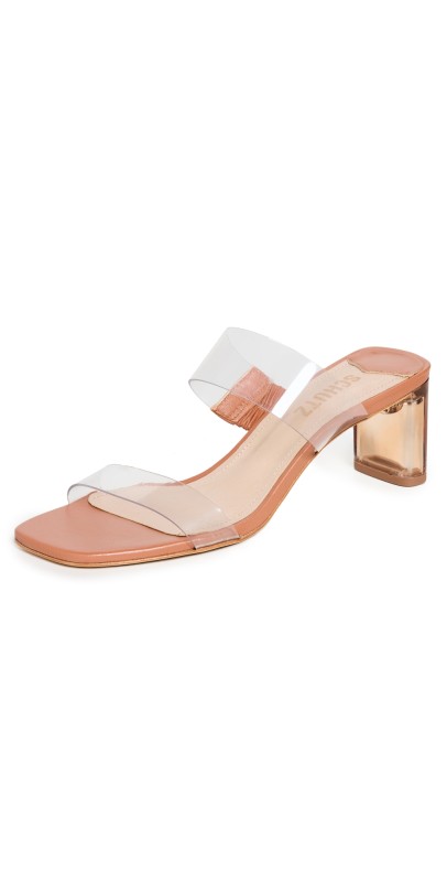 Schutz Ariella Acrylic Mid Heels Transparente(Caramel Ac)