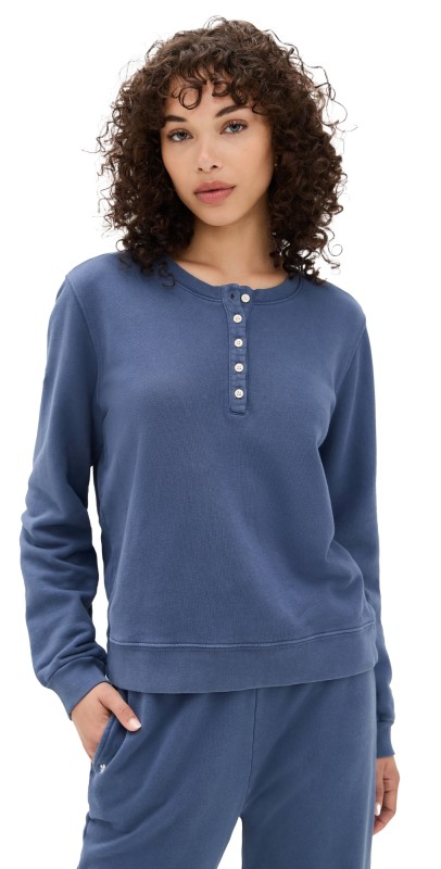 Marea Henley Sweatshirt Blue Indigo