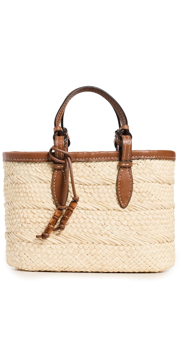 Hunting Season Mini Tote In Natural Fiber Cognac