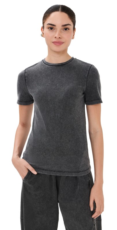 Tibi Stretch Denim Baby T Black