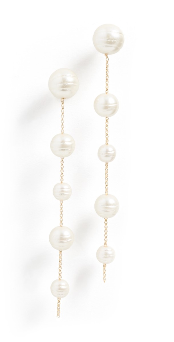 BaubleBar Madeline Earrings Pearl/Gold