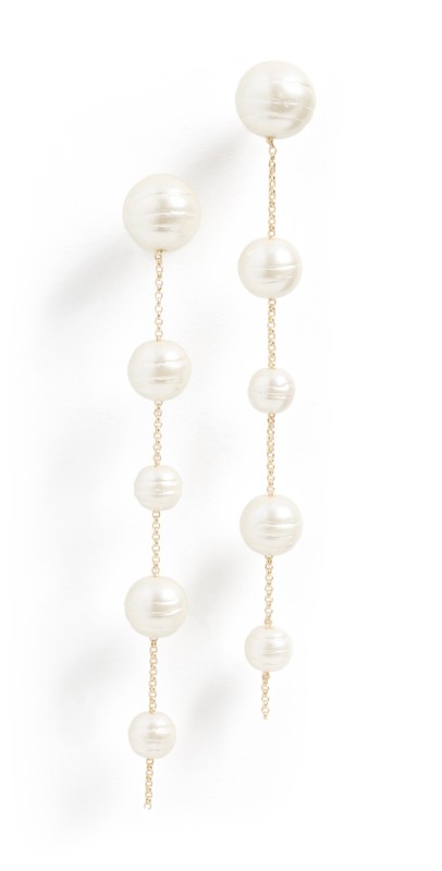 BaubleBar Madeline Earrings Pearl/Gold