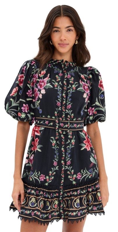 FARM Rio Belle Garden Black Mini Dress Belle Garden Black