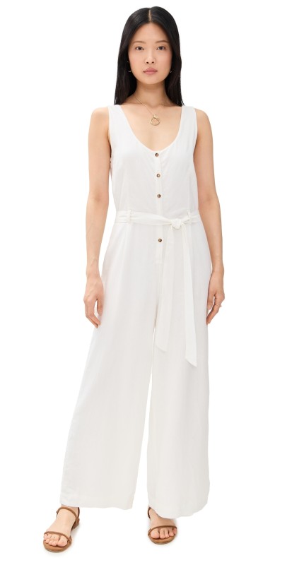 Z Supply Adler Linen Jumpsuit White