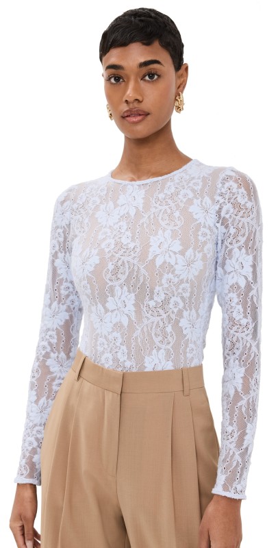 Zimmermann Lace Bodysuit Light Blue