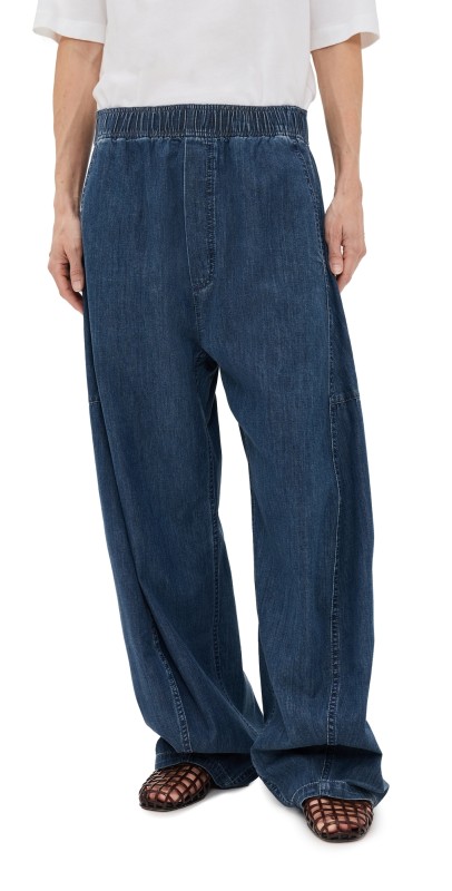 Tibi Summer Denim Classic Wash Winslow Pants Petite Classic Blue
