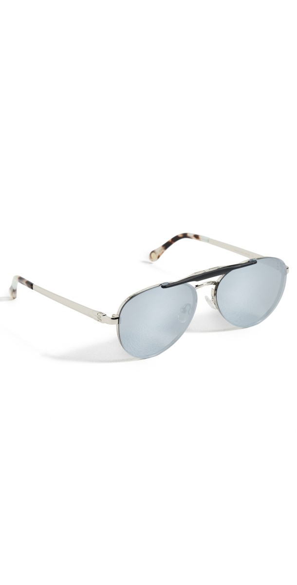 Vontélle Cleofis Silver Metal Sunglasses Silver Reflectio