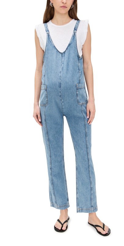 HATCH The Nora Denim Jumpsuit Vintage Dream Blue