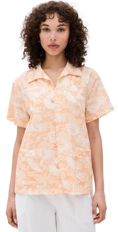 Tombolo Seersucker Voyager Shirt Coral