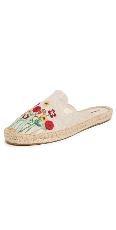 Soludos The Smoking Mule Espadrilles Natural Undyed/Summer Flower