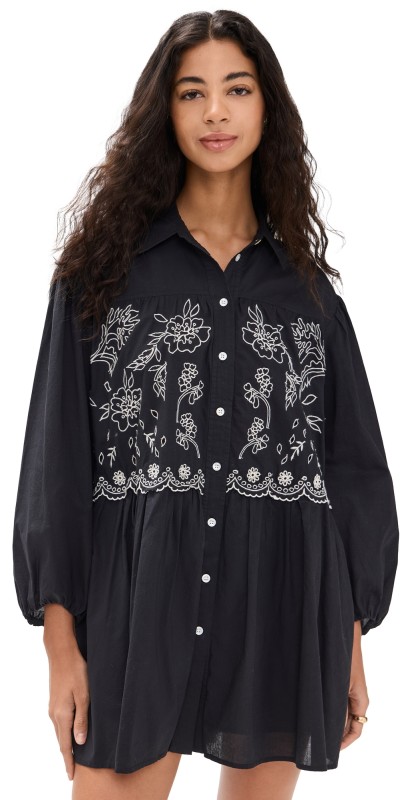 Tanya Taylor Pippa Dress Black/Cream