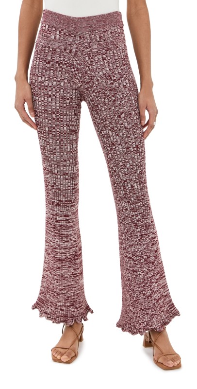 rabanne Pantalons Melange Burgundy/Ecru