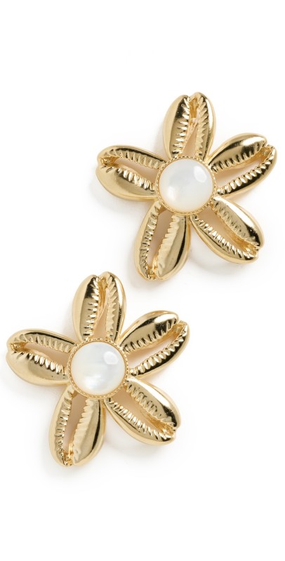 Brinker + Eliza Aloha Earrings Gold/MOP
