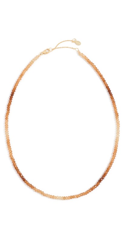 SHASHI Aisha Gemstone Necklace Cognac