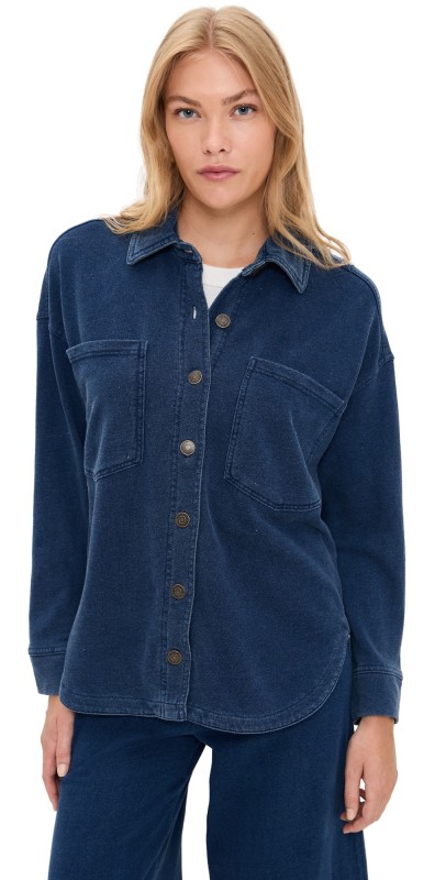 Z Supply All Day Knit Denim Jacket Indigo