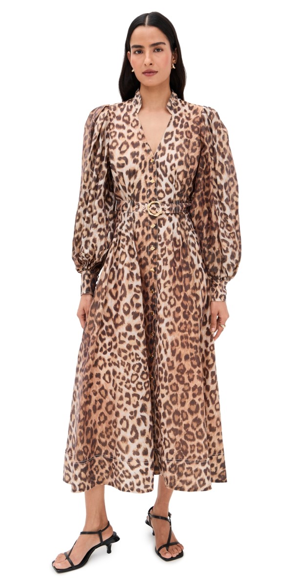 Aje Isabella Shirtdress Leopard