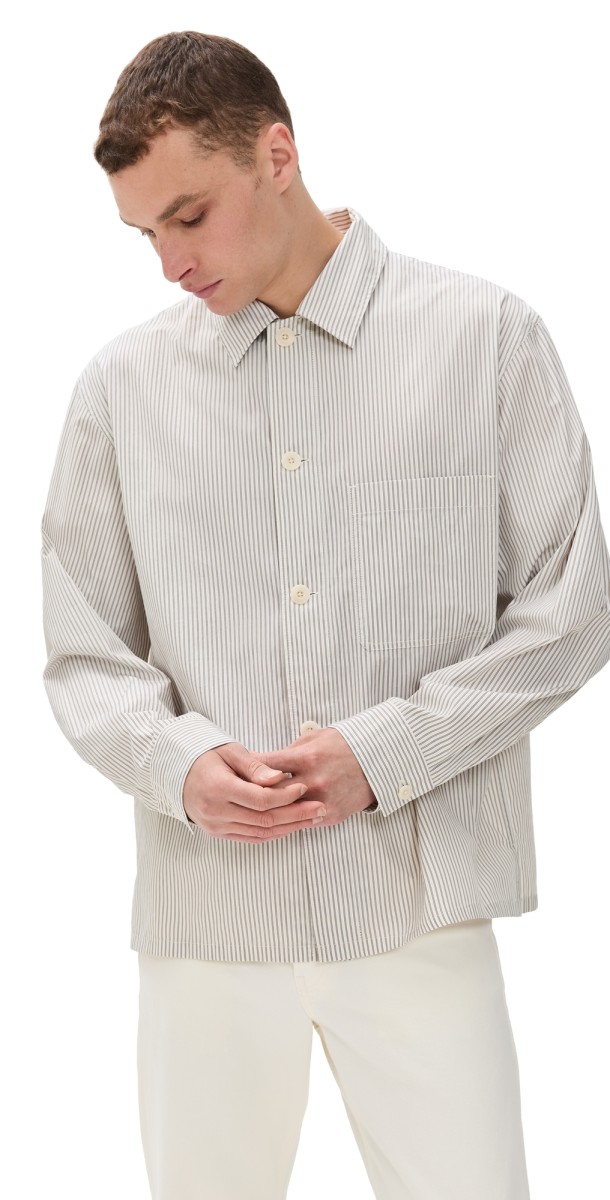 Lemaire Pyjama Shirt Creamy White/Taupe/Black