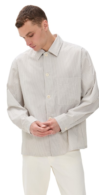 Lemaire Pyjama Shirt Creamy White/Taupe/Black