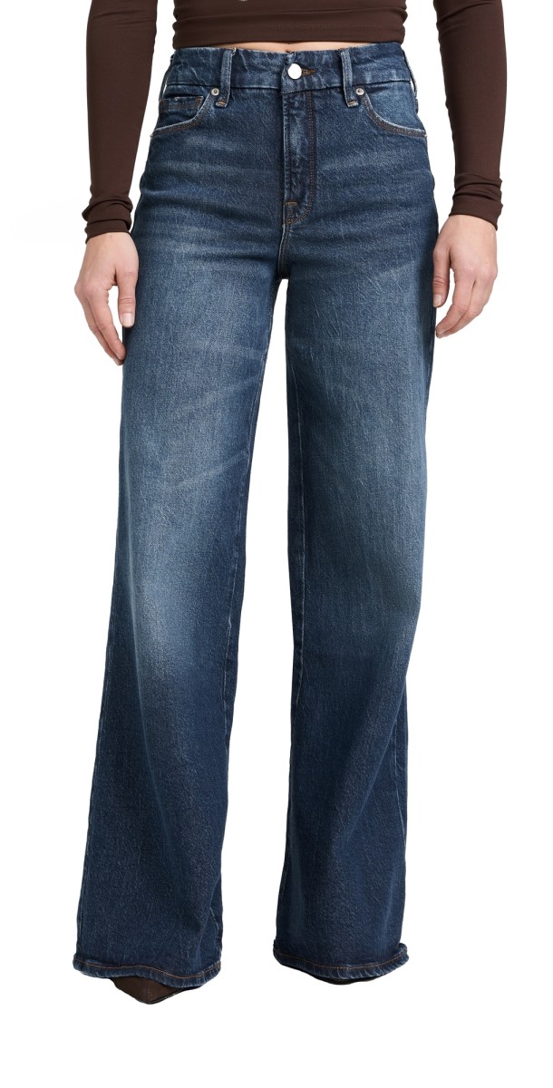 Good American Good Palazzo Petite Jeans Indigo764