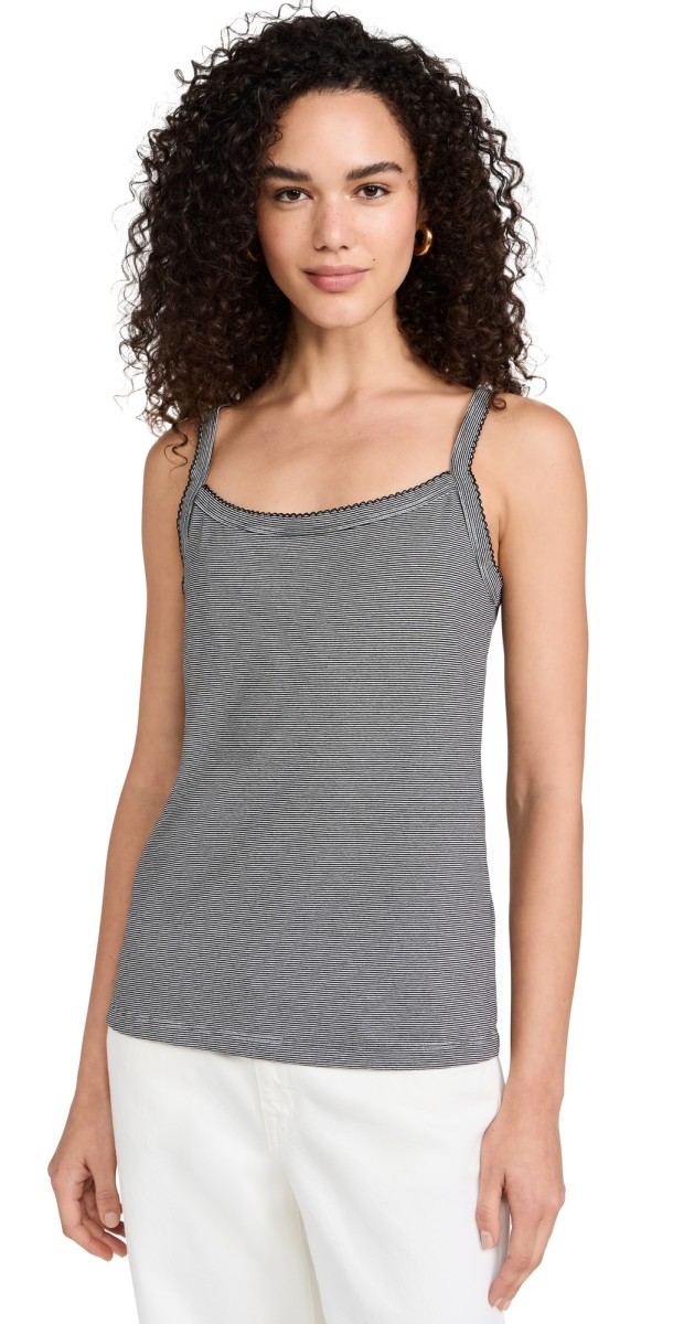 DONNI. The Jersey Stripe Spaghetti Tank Jet Stripe
