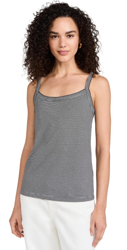 DONNI. The Jersey Stripe Spaghetti Tank Jet Stripe