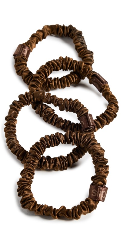 Slip Skinny Scrunchies Set of 4 Dark Brow