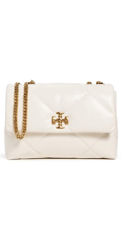 Tory Burch Kira Diamond Quilt Convertible Shoulder Bag Warm Whit