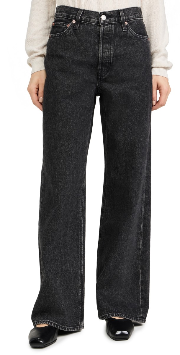 Alex Mill Alek Relaxed Wide Leg Pants Seattle Black Wash