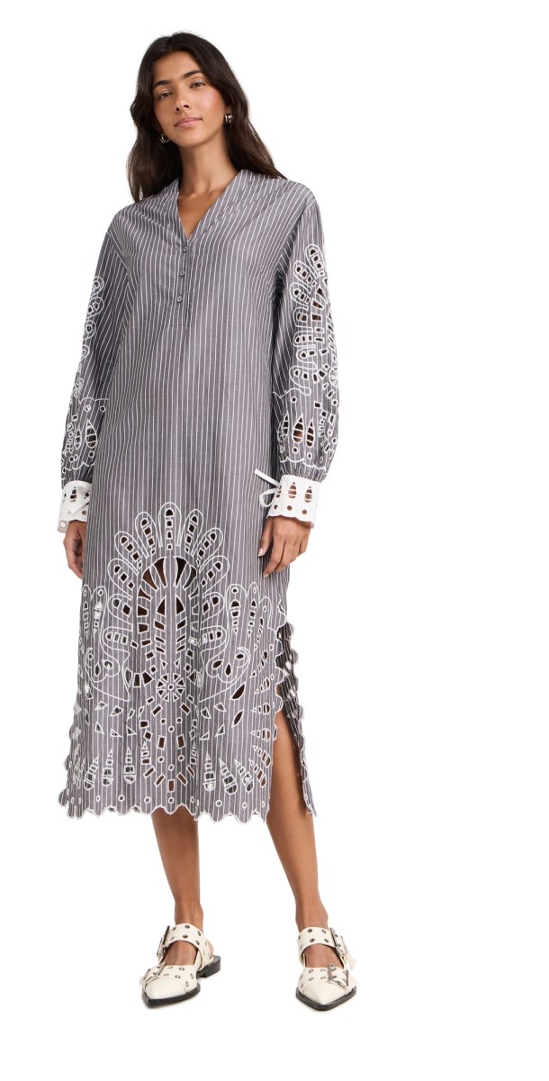 Sea Cassidy Eyelet Dress Gray