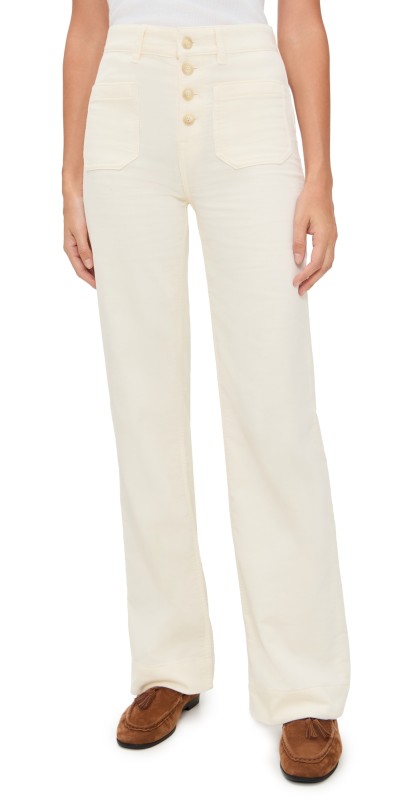 Faherty Stretch Terry Corduroy Patch Pocket Pants Egret